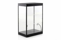 ModelToyCars Large LED Lighted Display Case With 2 Adjustable Shelves 9927MBK - Display Case For Diecast Cars