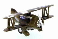 Classic Wing Bi-Plane, Black - Showcasts 998D - Diecast Model Toy Airplane
