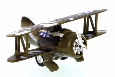 Classic Wing Bi-Plane, Black - Showcasts 998D - Diecast Model Toy Airplane