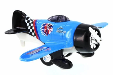 Classic Wing Airplane, Blue - Showcasts 998D - Diecast Model Toy Airplane