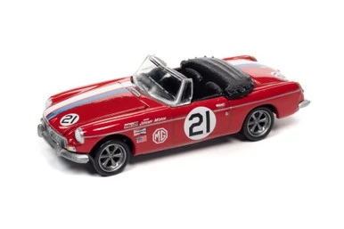 1963 MG MGB, Euro Red - Johnny Lightning JLSP179/24A - 1/64 Scale Diecast Model Toy Car