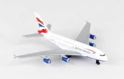 British Airways A380 AirBus Single Plane, White - Daron RT6008 - Toy Model Plane Replica