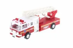 Showcasts FDNY Pullback Ladder No40 Fire Truck, Red - Daron TM857 - Diecast Model Toy Car