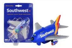 Southwest Pullback Plane With Lights And Sound, Blue - Daron TT096-1 - Plastic Toy Plane