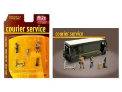 Courier Service Figure Set, Multi- - American Diorama AD-76495MJ - 1/64 Scale Diorama Accessory
