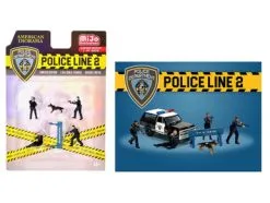 Police Line Ll Figure Set, Multi- - American Diorama AD-76497MJ - 1/64 Scale Diorama Accessory