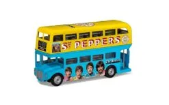 The Beatles London Bus "Sgt. Pepper'd Lonely Heart Clubs Band", Blue And Yellow - Corgi CG82339 - 1/64 Scale Diecast Model Toy Bus
