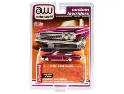1962 Chevy Impala SS Convertible, Plum Purple - Auto World CP7663-24 - 1/64 Scale Diecast Car
