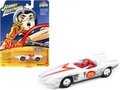 Johnny Lightning Speed Racer Mach 5 (Race Worn Version) W/ Auto Jacks JLSP159/24 - 1/64 Scale Diecast Model Toy Car