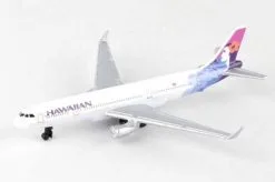 Showcasts Hawaiian Airlines Single Plane, White - Daron RT2434 - Diecast Model Airplane Replica