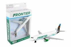 Frontier Single Plane, White With Green - Daron RT7594-1 - Diecast Model Toy Airplane