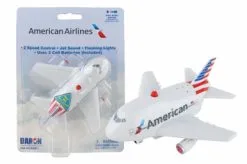 American Airlines Pullback Plane With Light And Sound, White - Daron TT329-1 - Plastic Toy Plane